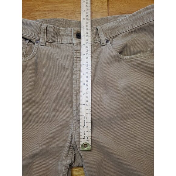 LL Bean Pants Mens 36x29 Tan Corduroy Standard Fit Wide Leg Outdoors Winter Warm - Picture 4 of 10